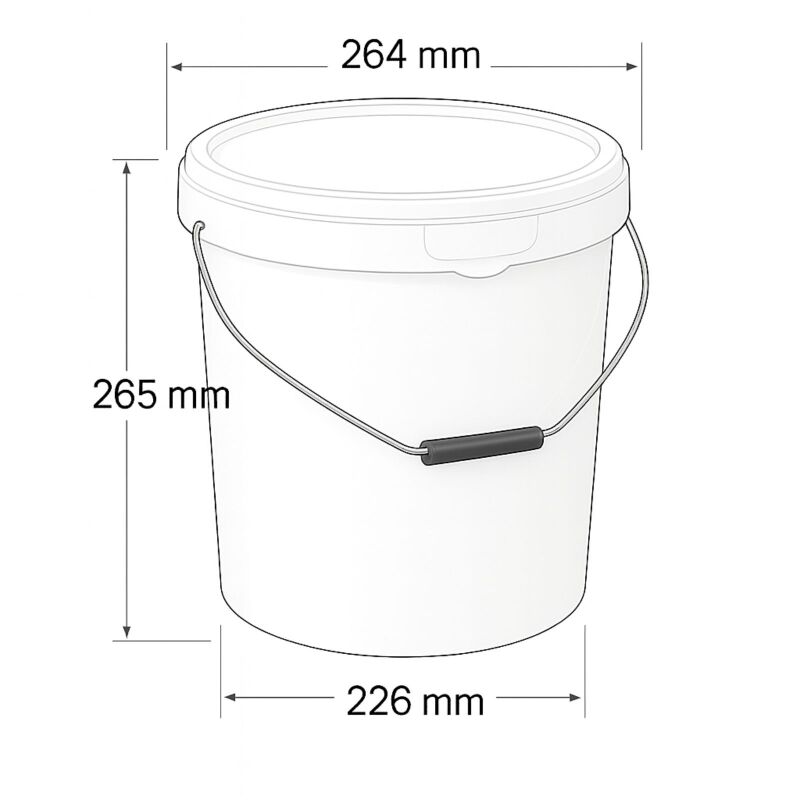 Eimer mit Deckel 10 Liter Weiß – Pflanzeneimer Robust