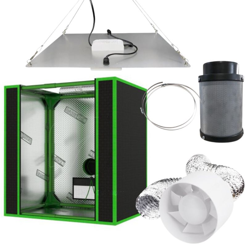 Mini Grow-Box-Set mit LED-Pflanzenlampe + Belüftungsset