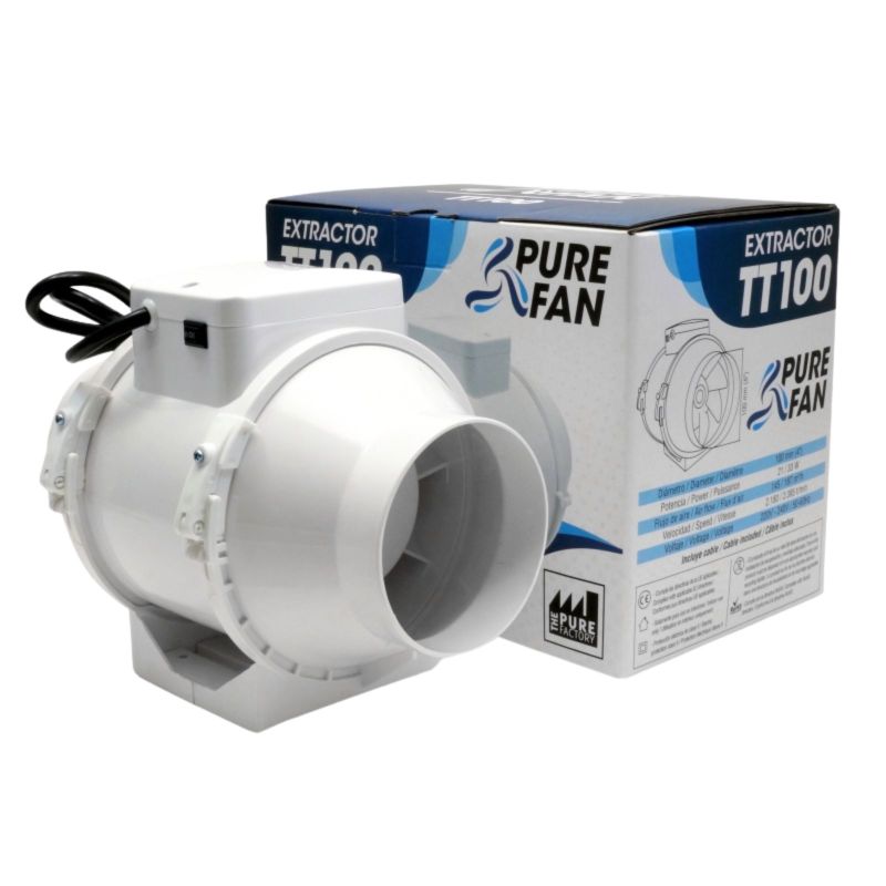 Mixed Inline Rohrlüfter 200 mm – 2-stufig dimmbar, 830/1040 m³/h, für Grow-Abluft, Zuluft, Küche, Bad & Büro, Komplettset