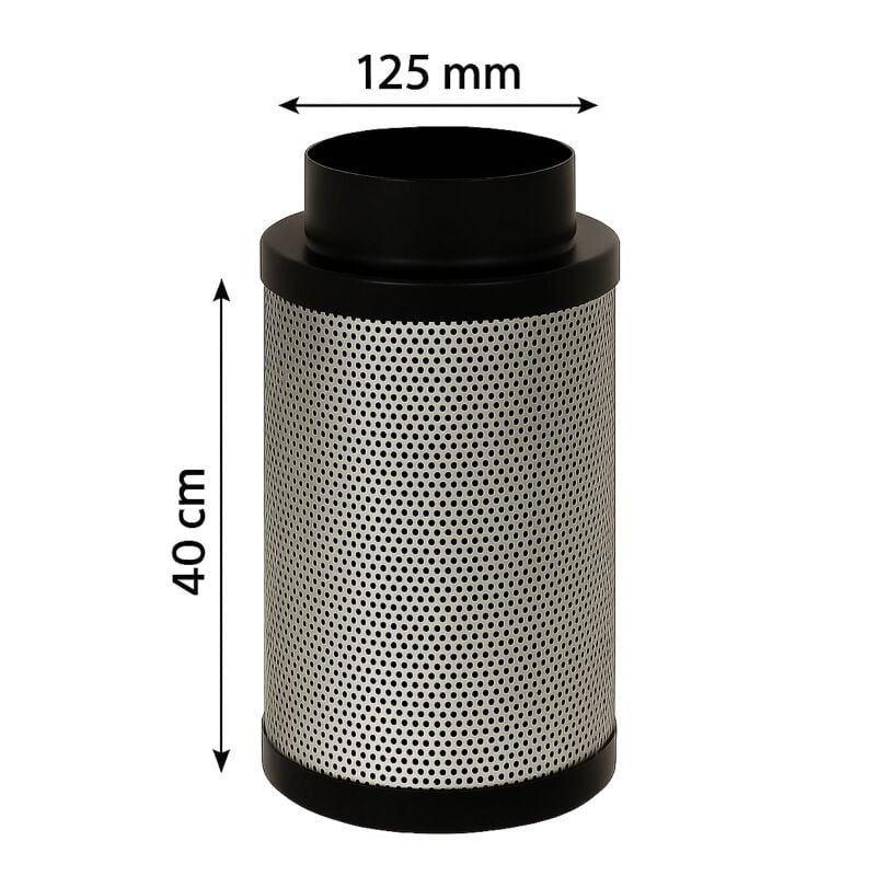 Airontek Aktivkohlefilter 480 m³/h 125 mm 40 cm – Geruchsfilter Growzelt