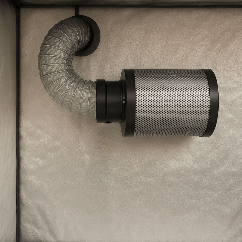 Airontek Aktivkohlefilter 480 m³/h 125 mm 40 cm – Geruchsfilter Growzelt