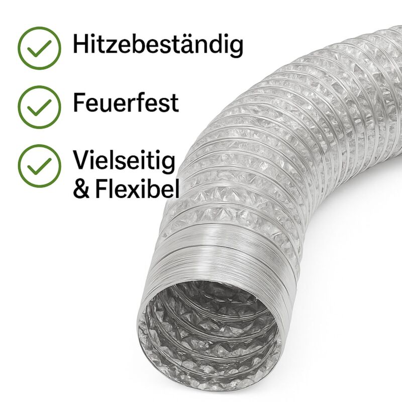 Aluflexrohr 160 mm 1 Meter - Lüftungskanal