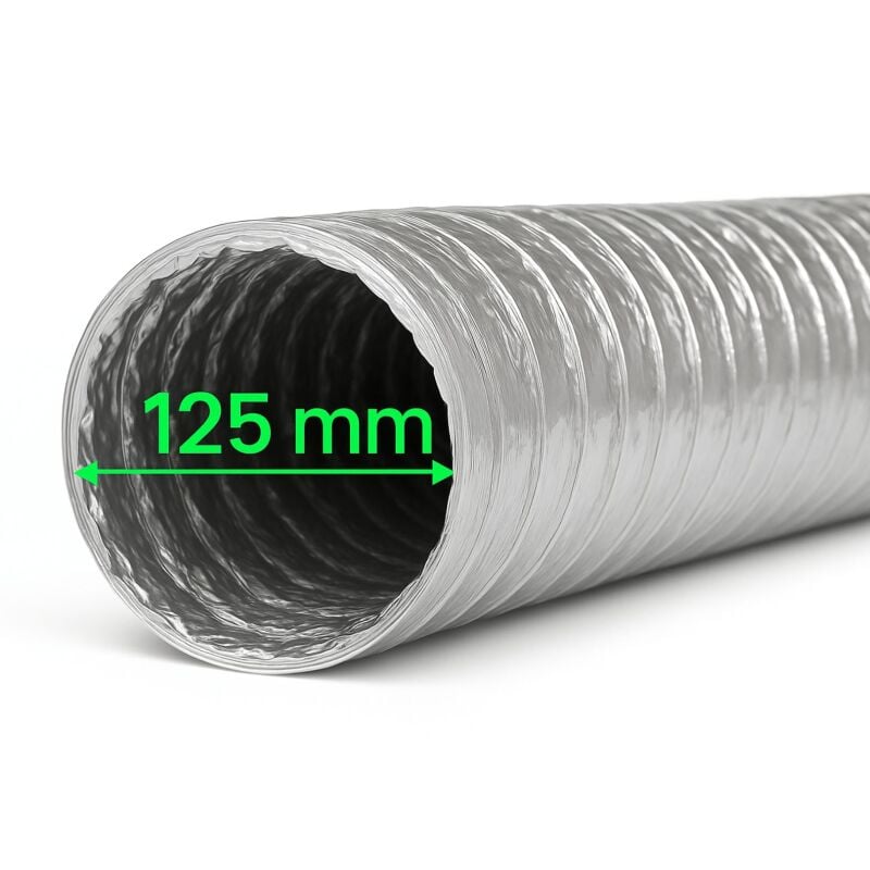 Aluflexrohr 125 mm 1 Meter - Aluminium Schlauch