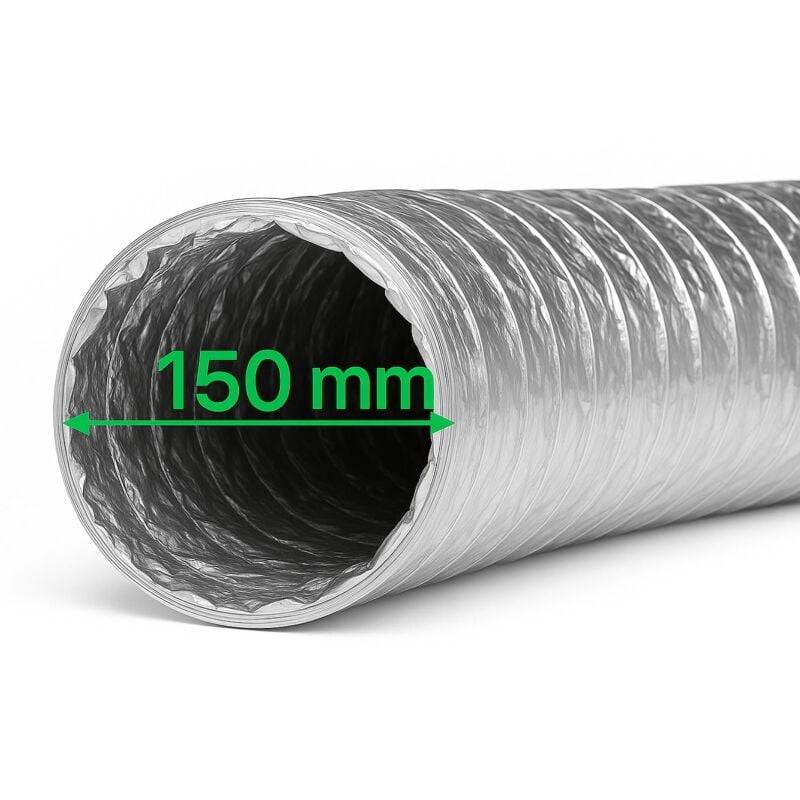 Aluflexrohr 150 mm 1 Meter - Abluftschlauch