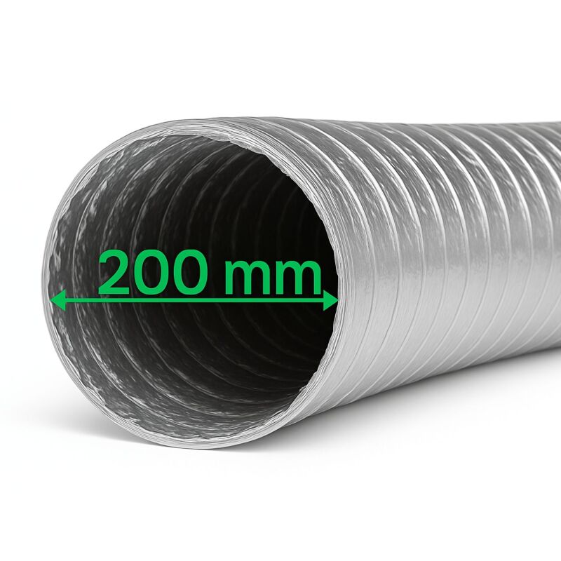Aluflexrohr 200 mm 1 Meter - Abluftrohr
