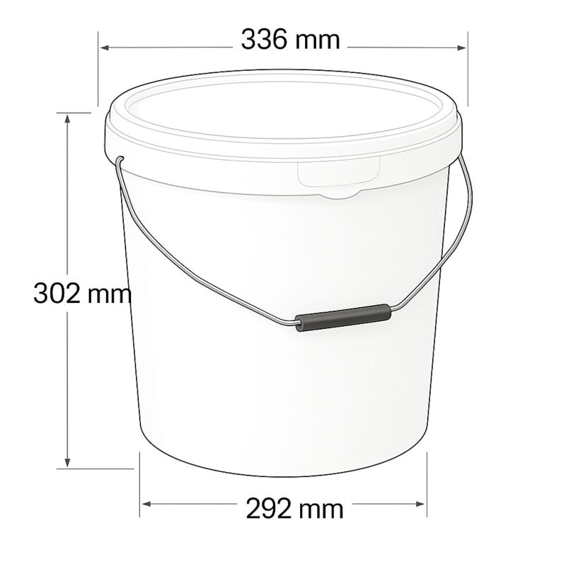 Eimer mit Deckel 20 Liter Weiß – Pflanzeneimer Robust