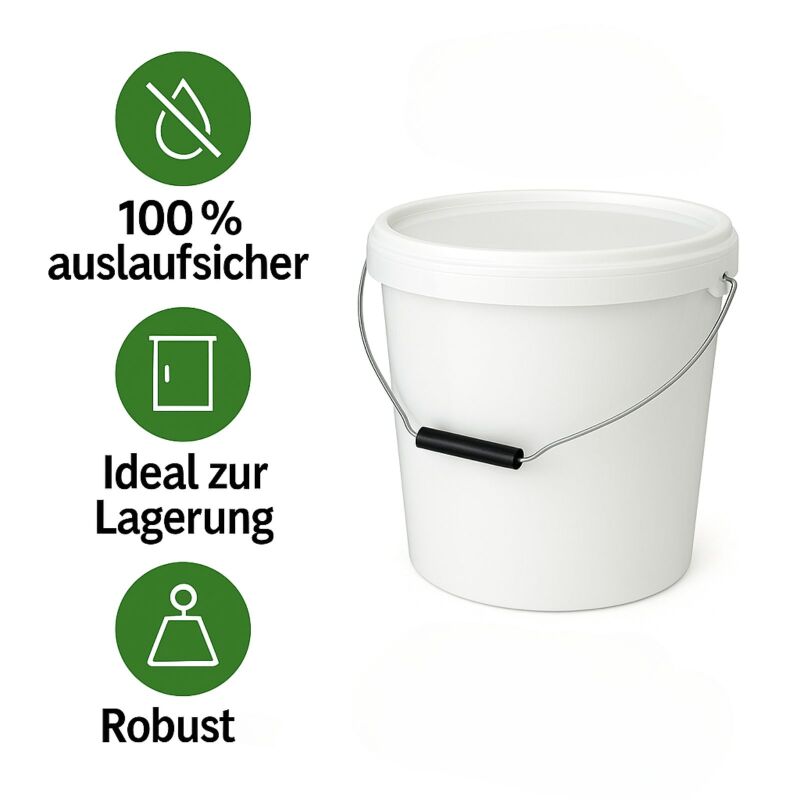 Eimer mit Deckel 25 Liter Weiß – Pflanzeneimer Robust