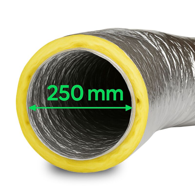 Isoflexrohr 250 mm - 1 Meter Isolierter Lüftungsschlauch
