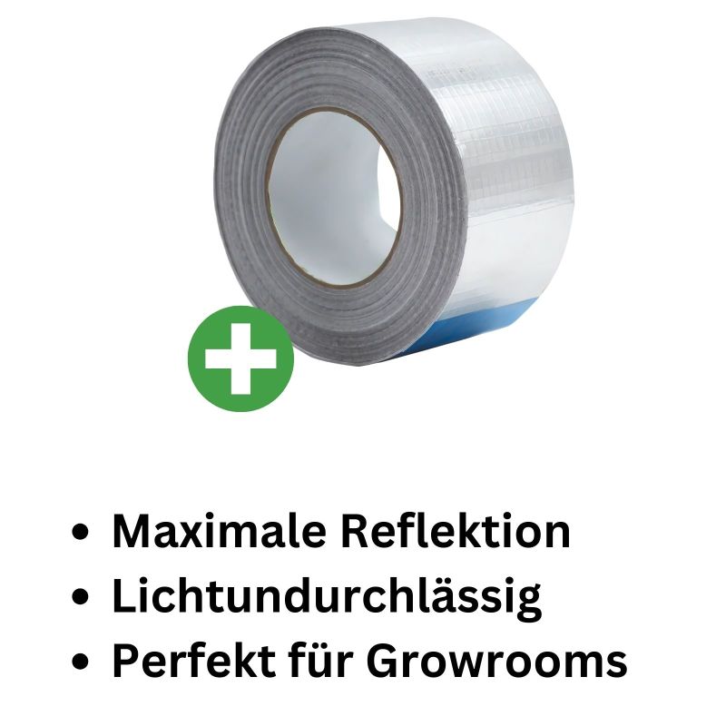 Reflektions Klebeband 50 mm x 10 Meter – Lichtdicht Growzelt