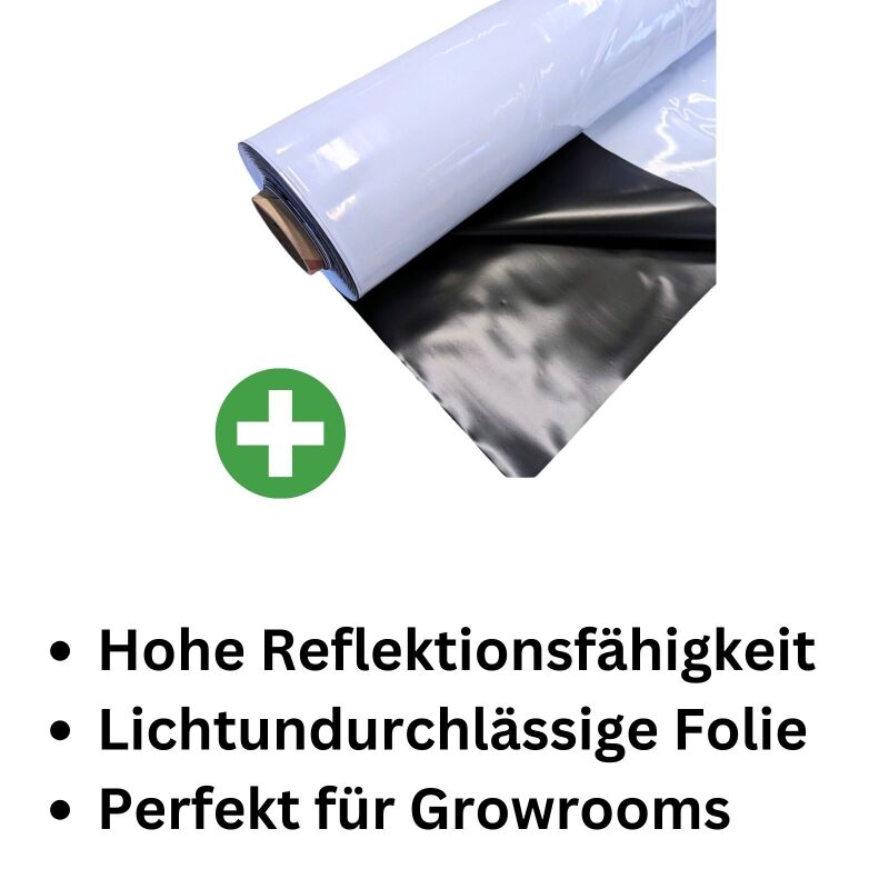 Schwarz Weiß Reflektionsfolie 100 Meter – Folie Growroom