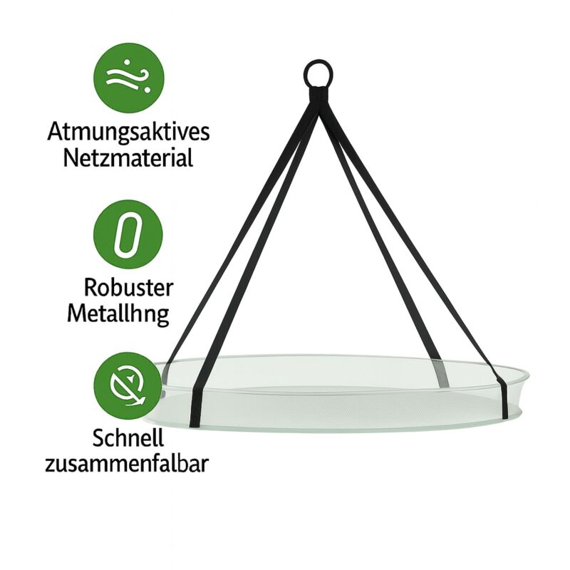 Trockennetz Ø 90 cm 1-lagig – Pflanzen Trocknung Hängenetz