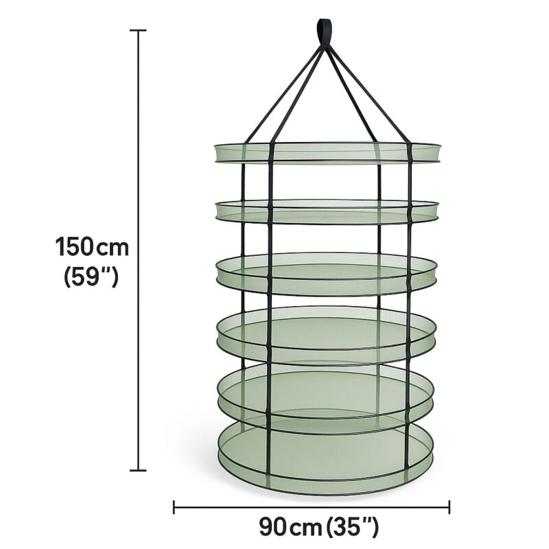 Trockennetz Ø 90 cm 6-lagig – Pflanzen Trocknung Hängenetz