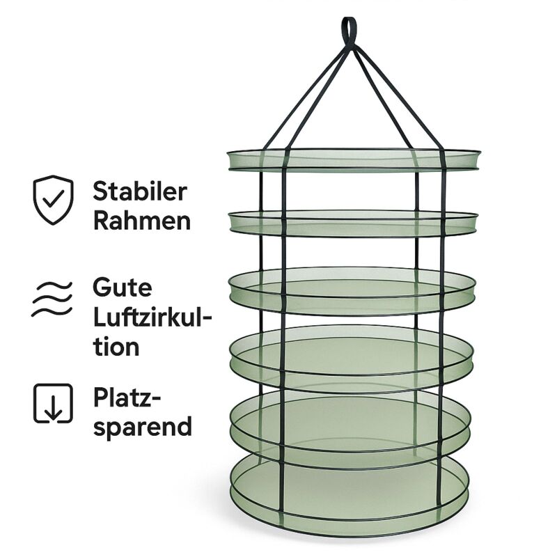 Trockennetz Ø 90 cm 6-lagig – Pflanzen Trocknung Hängenetz